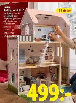 Lidl Lupilu Dockhys av trä XXL erbjuda