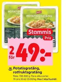 ICA Kvantum Potatisgratäng, rotfruktsgratäng erbjuda