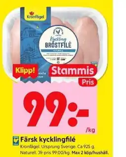 ICA Kvantum Färsk kycklingfilé erbjuda