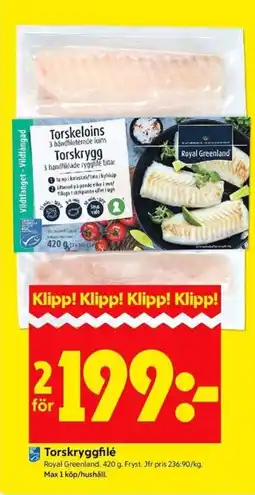 ICA Kvantum Torskryggfilé erbjuda