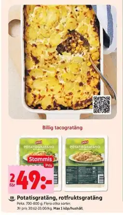 ICA Kvantum Potatisgratäng, rotfruktsgratäng erbjuda