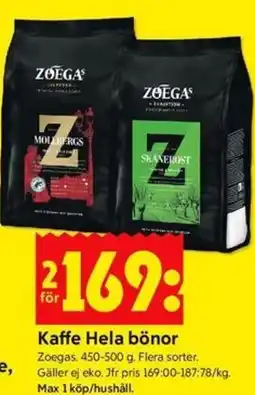 ICA Kvantum Kaffe Hela bönor erbjuda