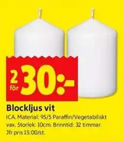 ICA Kvantum Blockljus vit erbjuda