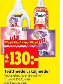 ICA Kvantum Tvättmedel, sköljmedel erbjuda