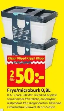 ICA Kvantum Frys/microburk erbjuda