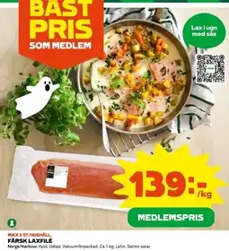 Coop Max 2 st/hushåll. färsk laxfilé erbjuda