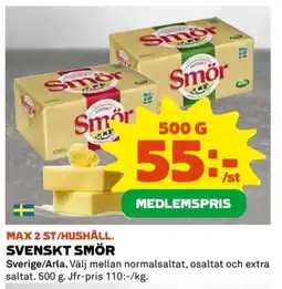 Coop Max 2 st/hushåll. svenskt smör erbjuda