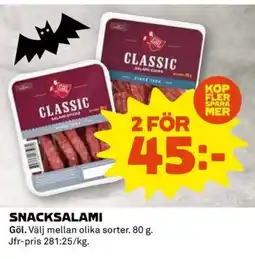 Coop Snacksalami erbjuda