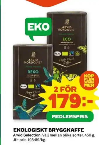 Coop Ekologiskt bryggkaffe erbjuda