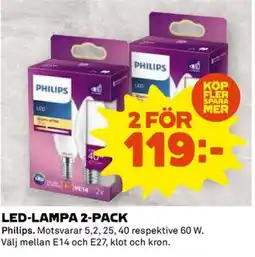 Coop Led-lampa 2-pack erbjuda