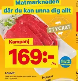 City Gross Lövbiff, SEK 169 erbjuda