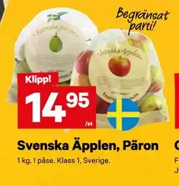 City Gross Svenska Äpplen, Päron, SEK 14.95 erbjuda