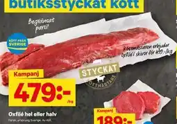City Gross Oxfilé hel eller halv, SEK 479 erbjuda