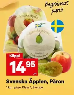 City Gross Svenska Äpplen, Päron, SEK 14.95 erbjuda