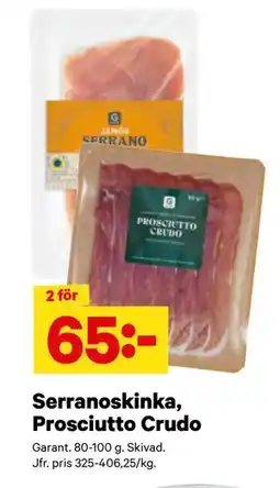 City Gross Serranoskinka, Prosciutto Crudo, SEK 65 erbjuda