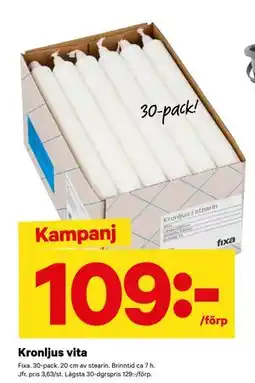 City Gross Kronljus vita, SEK 109 erbjuda