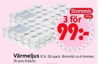 ICA Supermarket Värmeljus erbjuda