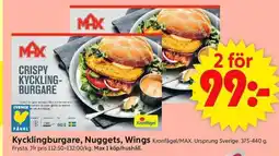 ICA Supermarket Kycklingburgare, Nuggets, Wings erbjuda