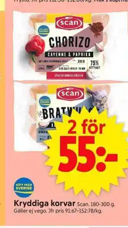 ICA Supermarket Kryddiga korvar Scan. erbjuda