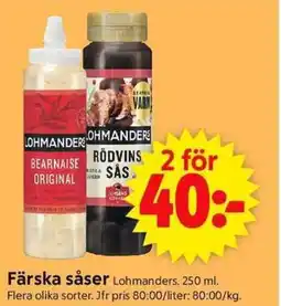ICA Supermarket Färska såser Lohmanders. erbjuda