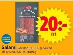 ICA Supermarket Salami Grilstad. Skivad. erbjuda