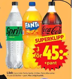 ICA Supermarket Läsk 3 för erbjuda