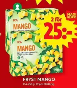ICA Maxi Fryst mango erbjuda