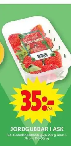 ICA Maxi Jordgubbar i ask erbjuda