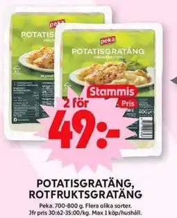 ICA Maxi Potatisgratäng, rotfruktsgratäng erbjuda
