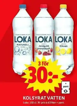 ICA Maxi Kolsyrat vatten erbjuda