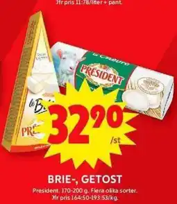 ICA Maxi Brie-, getost erbjuda