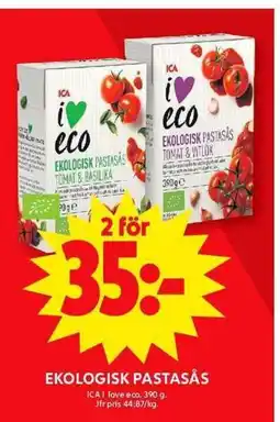 ICA Maxi Ekologisk pastasås erbjuda