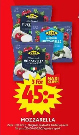 ICA Maxi Mozzarella erbjuda