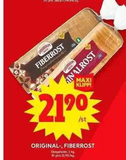 ICA Maxi Original-, fiberrost erbjuda