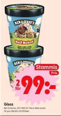 ICA Supermarket Ben & Jerry’s glass erbjuda