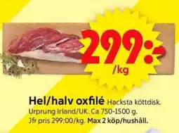 ICA Supermarket Hel/halv oxfilé erbjuda