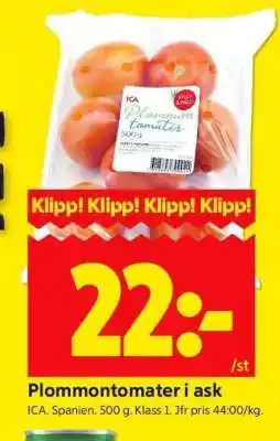 ICA Supermarket PlommonTomater i Ask erbjuda