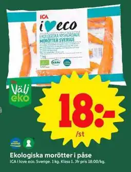 ICA Supermarket Ekologiska Morötter i Påse erbjuda