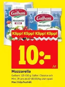 ICA Supermarket MOZZARELLA erbjuda