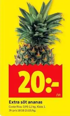 ICA Supermarket Extra söt ananas erbjuda