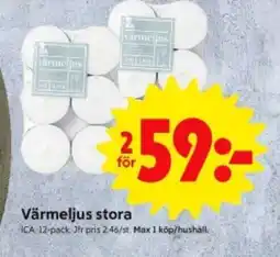 ICA Supermarket Värmeljus stora erbjuda
