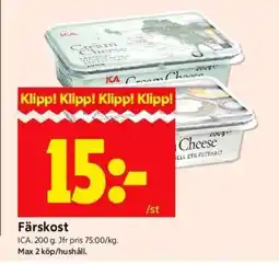 ICA Supermarket Färskost erbjuda