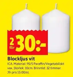 ICA Supermarket Blockljus vit erbjuda