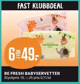 ÖoB BE FRESH BABYSERVETTER erbjuda