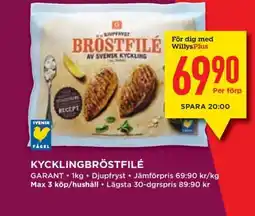 Willys KYCKLINGBRÖSTFILÉ erbjuda