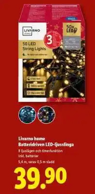 Lidl Livarno home Batteridriven LED-ljusslinga erbjuda