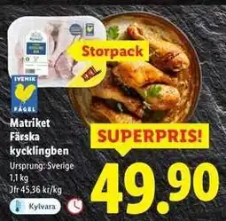 Lidl Matriket Färska kycklingben erbjuda