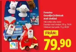 Lidl Favorina Gosedjur/träleksak med choklad erbjuda