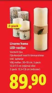 Lidl LIVARNO home LED-vaxljus erbjuda