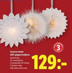 Lidl Livarno home LED-pappersstjärna erbjuda